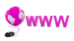 Internet symbol www connected to a mouse