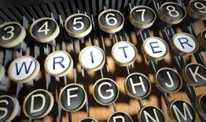 Typewriter with Writer buttons, vintage